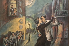 Walter-Nadal-oleo-sobre-tela-38x46-A-la-Luz-de-un-Farolito